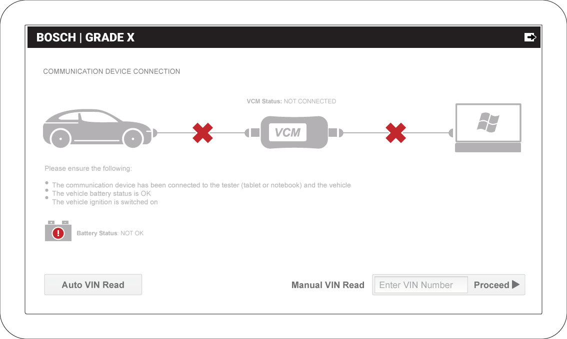 Connecting vehicle wireframe