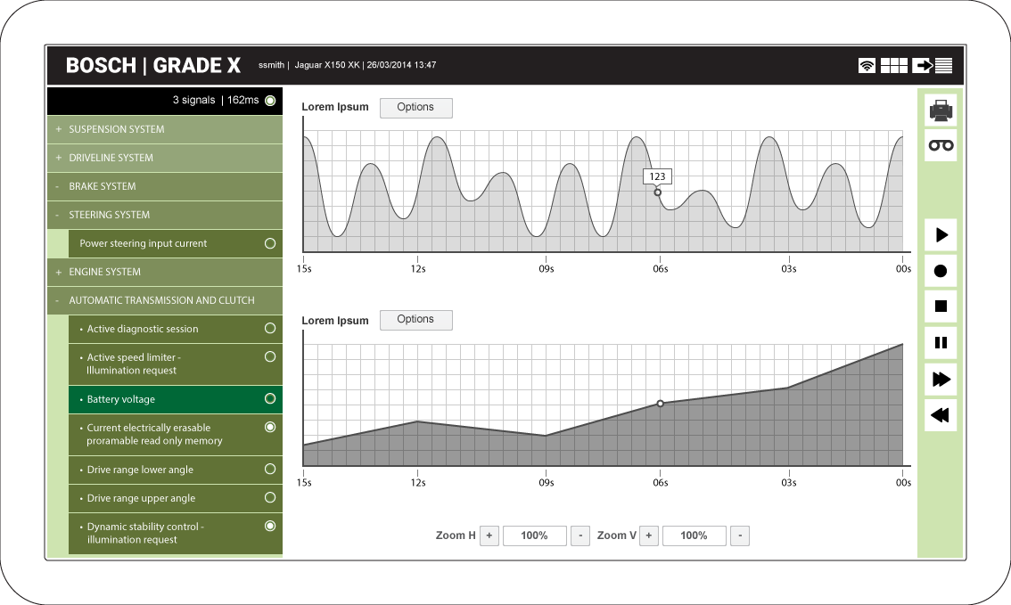 Diagnostic tool wireframe