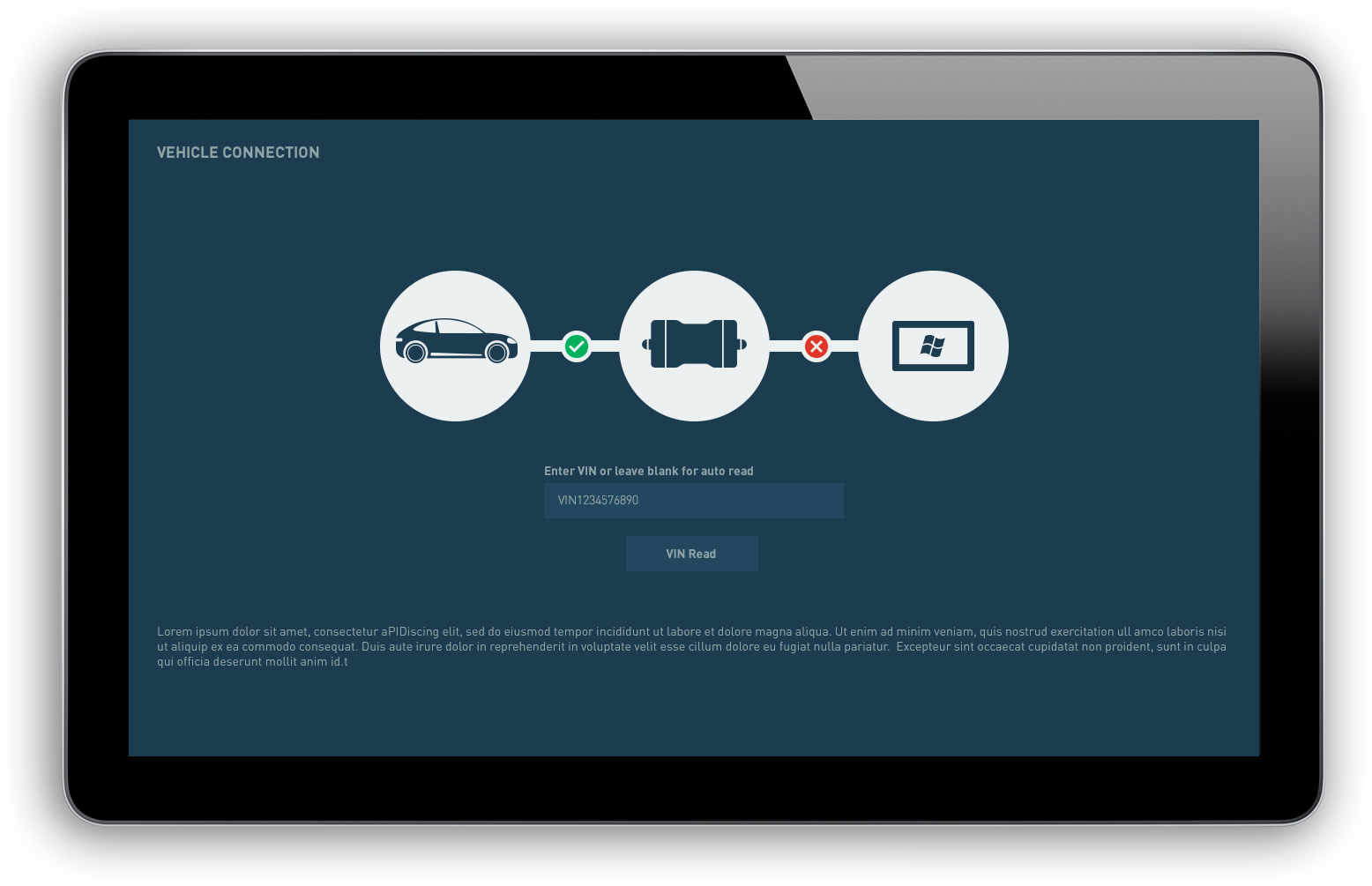 Ford diagnostic tool, vehicle connection